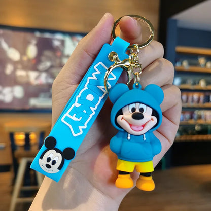 Wholesale New Anime Disney Keychain Mickey Mouse Minnie Lilo & Stitch Cartoon Keyring Key Chain Car Pendant Kids Toys Gifts