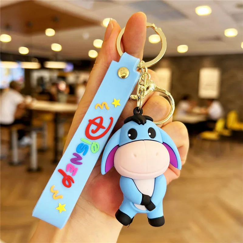 Wholesale New Anime Disney Keychain Mickey Mouse Minnie Lilo & Stitch Cartoon Keyring Key Chain Car Pendant Kids Toys Gifts