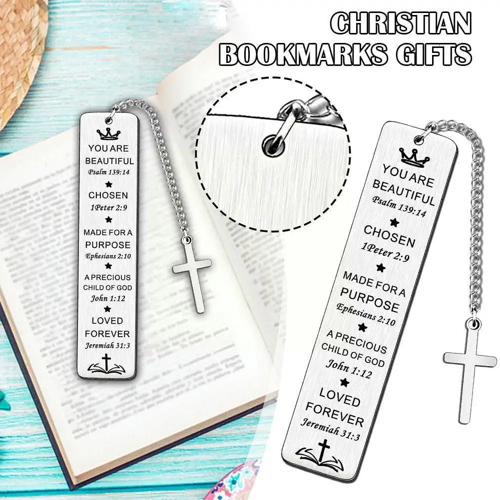 Christian Bookmarks Gifts Steel Bookmark For Women Inspirational Bible Verse Bookmark For Books Stationery For Kids Student Q1k5