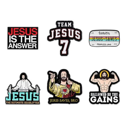 Holy Jesus Enamel Pin San Judas Christian Easter Cross Festival Retro Religious Beliefs Jewelry Brooch Lapel Badge Wholesale