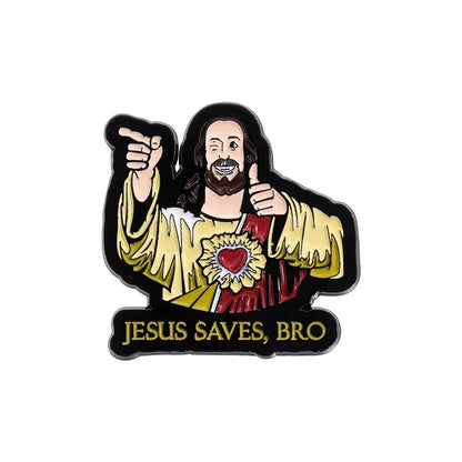 Holy Jesus Enamel Pin San Judas Christian Easter Cross Festival Retro Religious Beliefs Jewelry Brooch Lapel Badge Wholesale