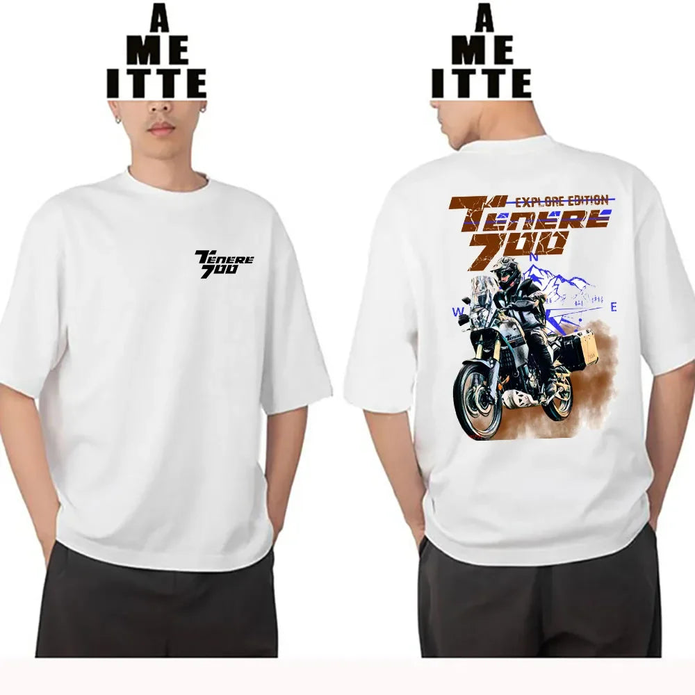 Tenere 700 Adventure T-Shirt SuperTenere 1200 Moto Sport Ride T-shirt Men Short Sleeve Hip Hop Casual Boy Riding Cool Tees