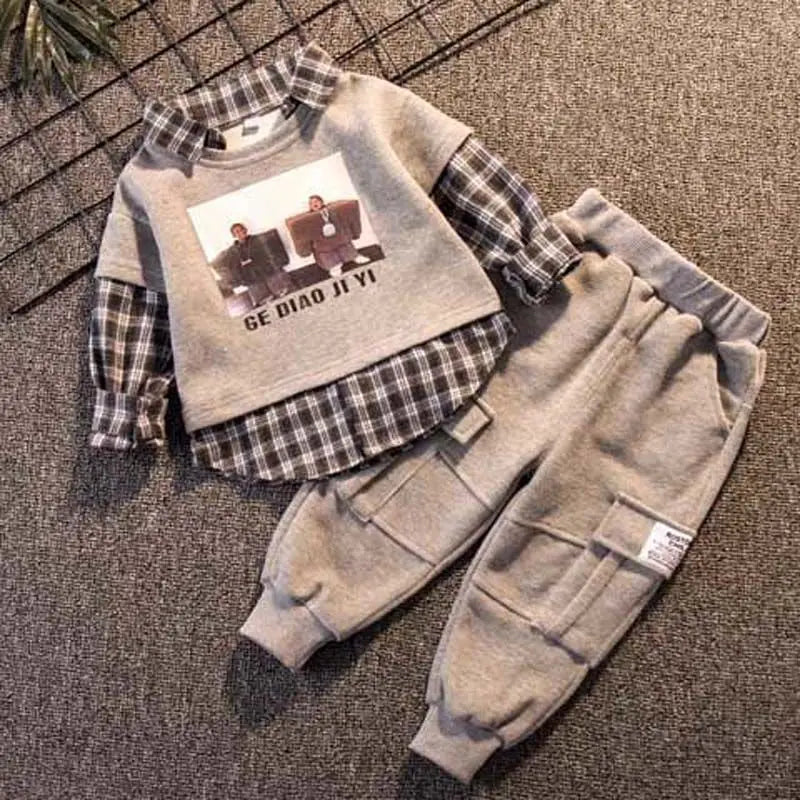 2-7 Years Children Clothing Set Boys Casual Clothes Kids Fashion Sweatshirt And Pants 2 Pcs Baby Autumn Winter Tracksuits