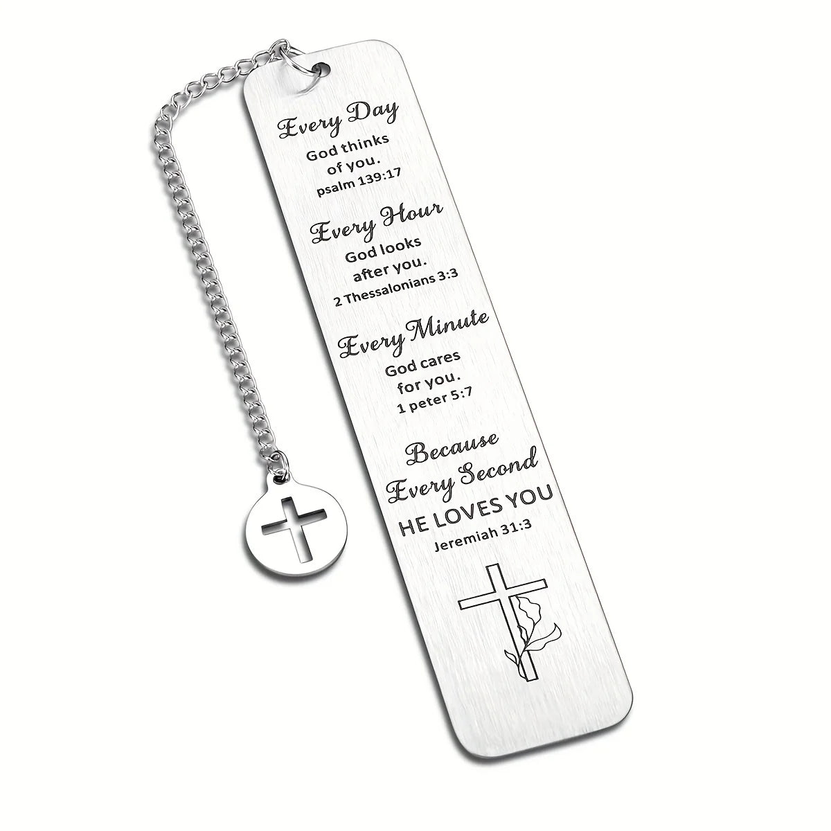 Jesus Cross Stainless Steel Hanger Bookmark, Reading Page Marking Gift for Christians, Reading Gift for Bookworms and Fans