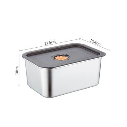 Portable Stainless Steel Fruit Salad Food Container Large Capacity Seal Lunch Box With Lid Camping Picnic Bento Box