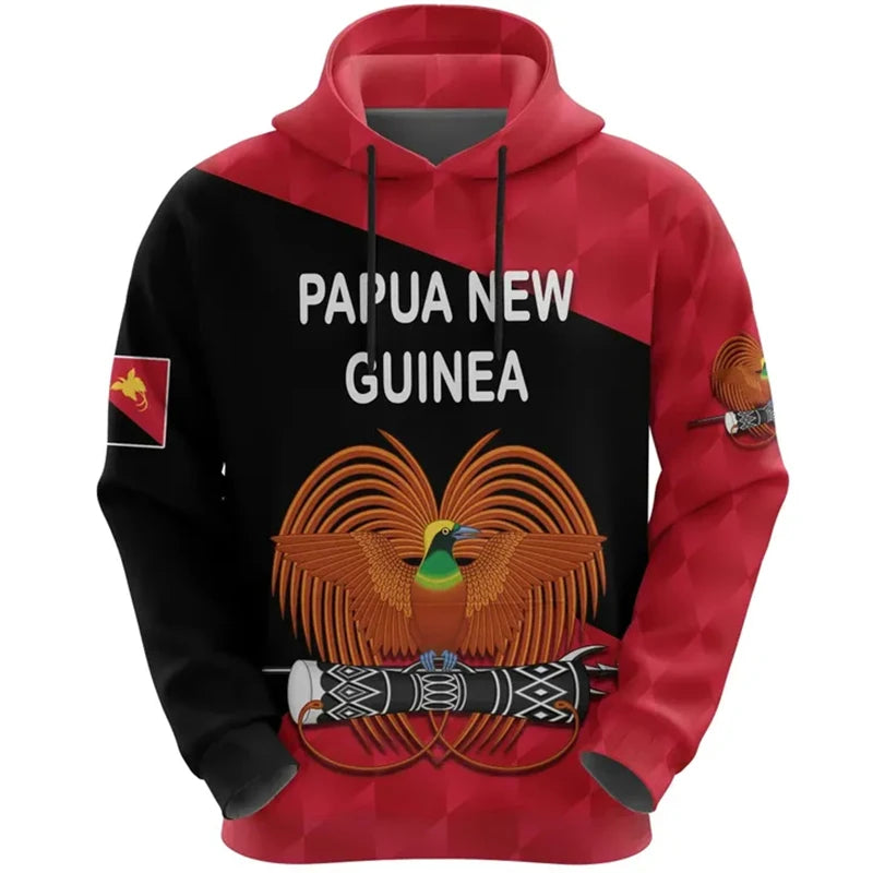 Papua New Guinea Flag Map 3D Printed Hoodies For Men Clothes PNG National Emblem Sweatshirts Casual Unisex Hoodie Boy Hoody Tops