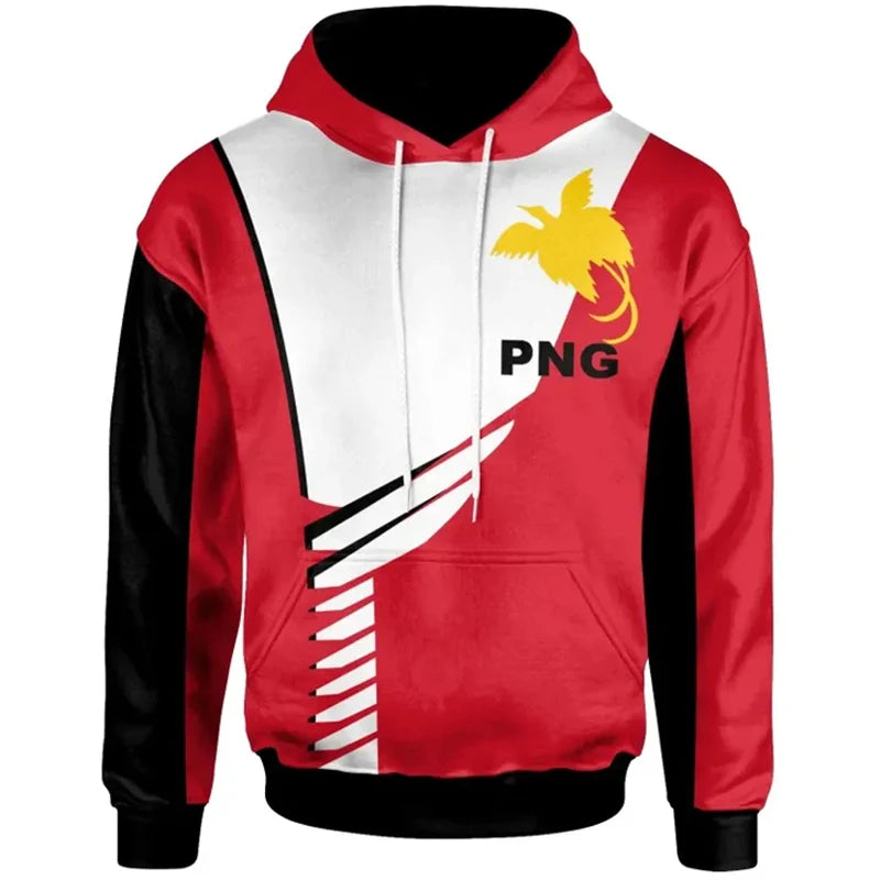 Papua New Guinea Flag Map 3D Printed Hoodies For Men Clothes PNG National Emblem Sweatshirts Casual Unisex Hoodie Boy Hoody Tops