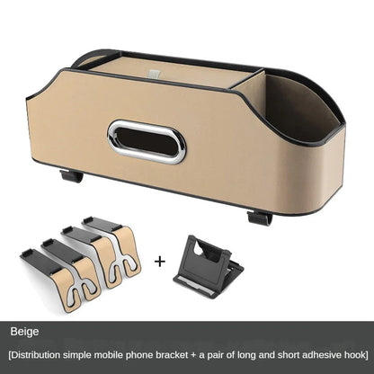 Car Seat Back Hanging Bag Organizer Collector Storage Box Stowing Tidying Tissue Box Cup Phone Holder Accessories For Toyota