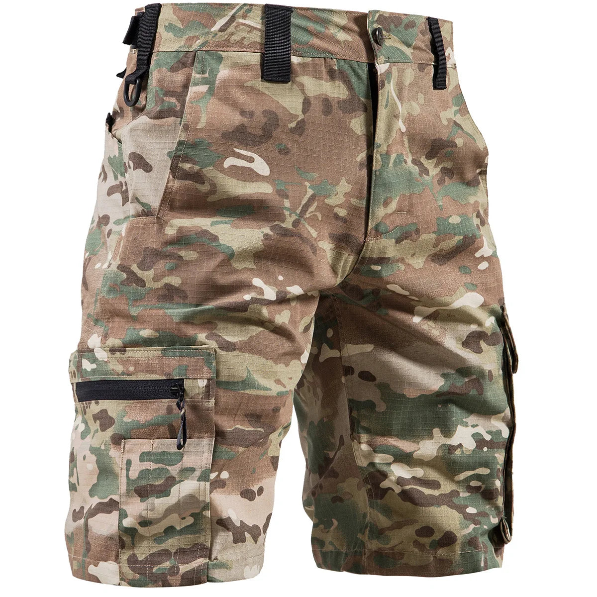 Mens Camouflage Tactical Cargo Shorts Summer Training Waterproof Wear-resistant Pants Multi Pocket Outdoor Combat Shorts Thin