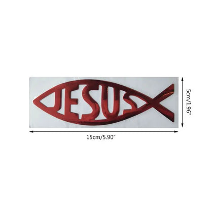 Universal Car Styling Sticker Hollow Jesus Fish Badge Decals Automobiles Motorcycle Computer Accessories