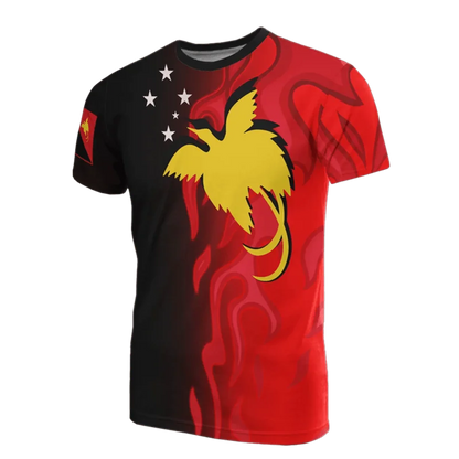 Papua New Guinea Flag Map Graphic T Shirts PNG National Emblem T Shirt For Men Clothes Polynesia Unisex Tshirt Casual Man Tee