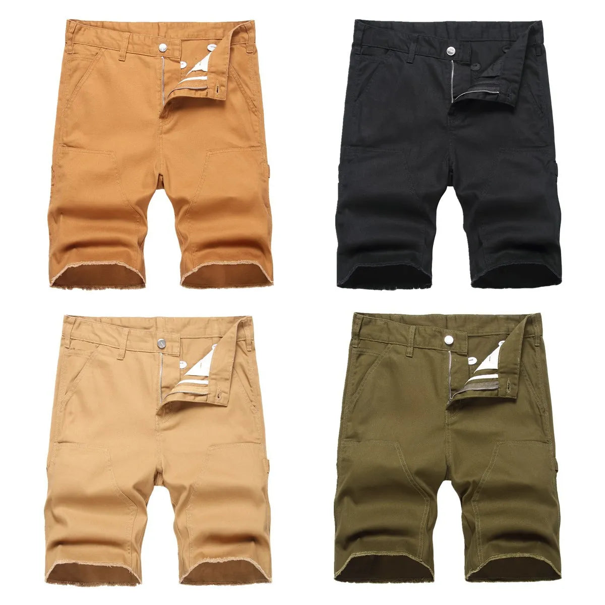 2025 new men's cargo shorts Cotton casual men's shorts Jogger military solid straight cargo shorts men's brand clothing