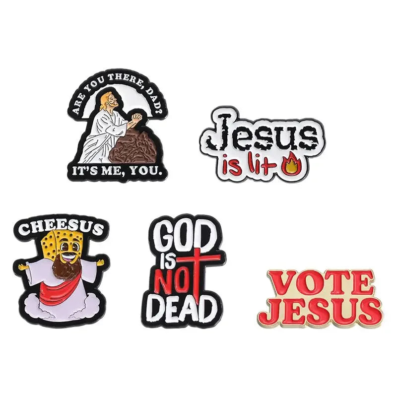 Holy Jesus Enamel Pin San Judas Christian Easter Cross Festival Retro Religious Beliefs Jewelry Brooch Lapel Badge Wholesale