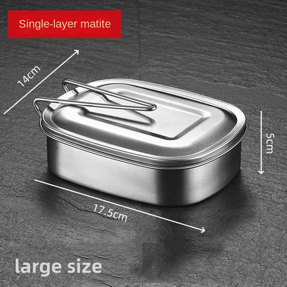 304 stainless steel square lunch box student cafeteria multi-layer covered lunch box commercial multi-purpose lunch box