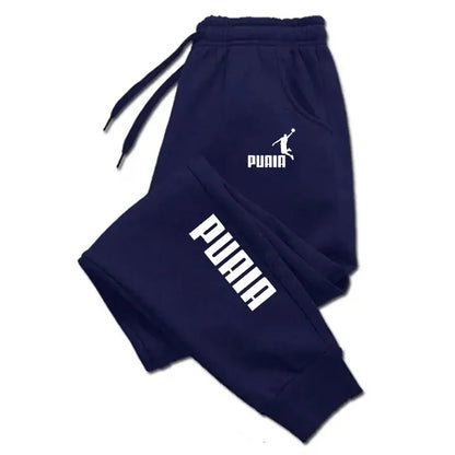 PUAIA Printed Men's Sweatpants Spring Autumn Jogging Trousers Fitness Loose Fit Clothing Solid Color Outfit Streetwear Pants