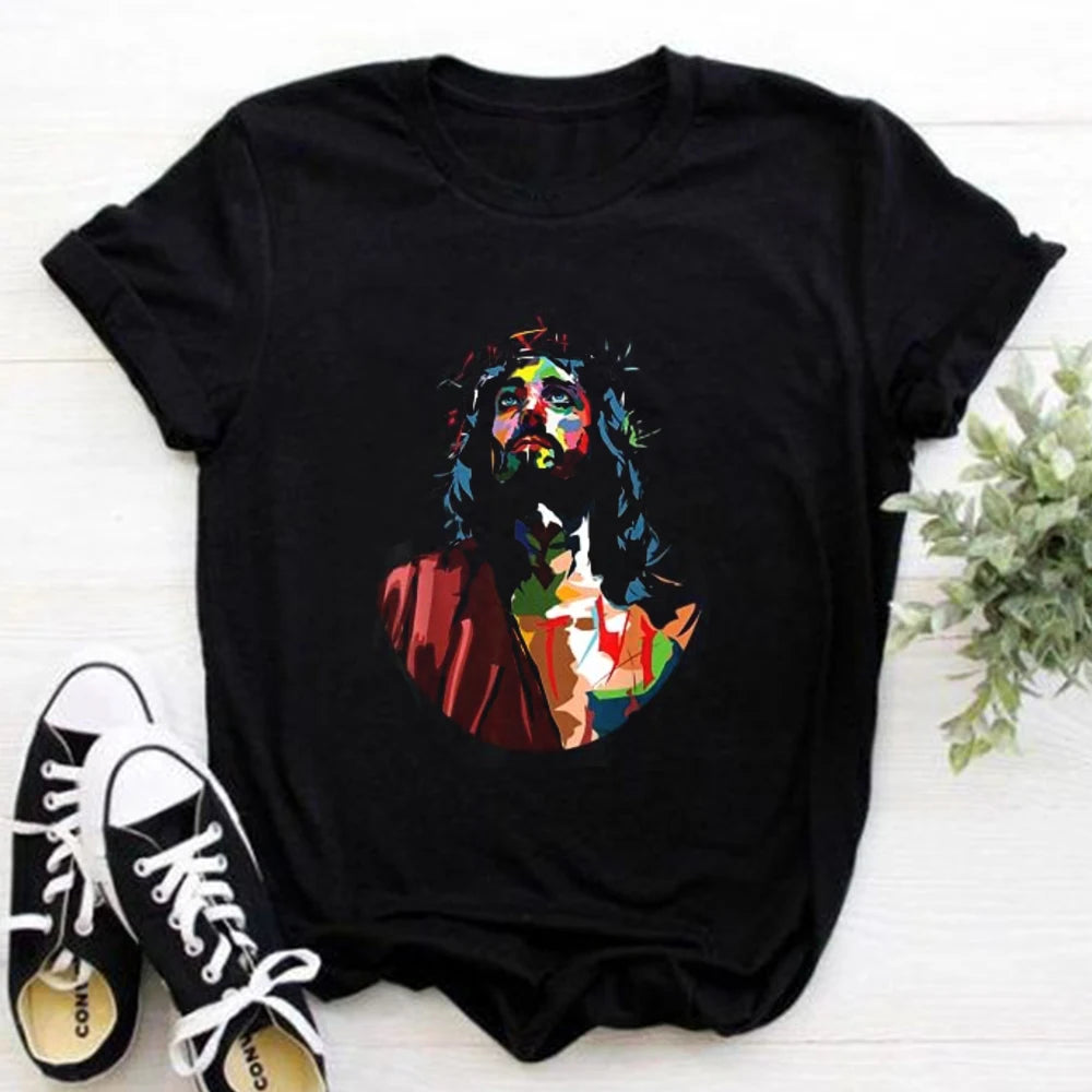 Jesus Changed My Life Women's Comfortable Casual T Shirts Short Sleeve Round Neck Summer Christian Faith T Shirts