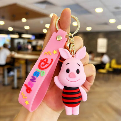 Wholesale New Anime Disney Keychain Mickey Mouse Minnie Lilo & Stitch Cartoon Keyring Key Chain Car Pendant Kids Toys Gifts