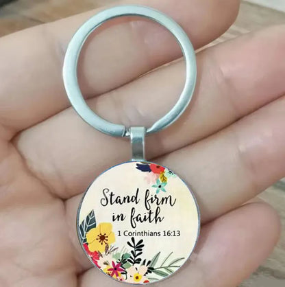 Bible scripture faith pattern keychain, fashionable small gift