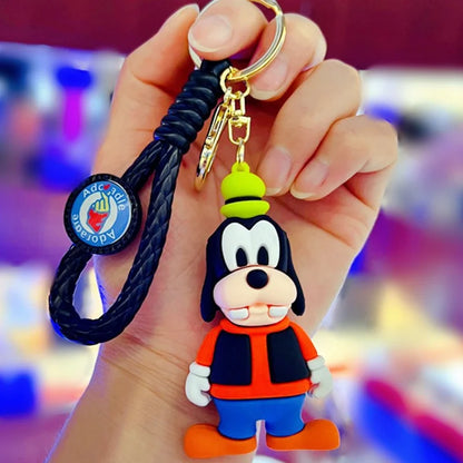 Wholesale New Anime Disney Keychain Mickey Mouse Minnie Lilo & Stitch Cartoon Keyring Key Chain Car Pendant Kids Toys Gifts