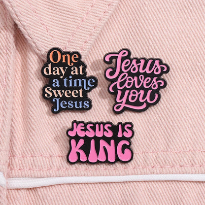 Followers Of Christianity Enamel Pin Jesus Loves You Saves Jesus Brooch Laple Backpack Badge Easter Jewelry Decoration Gifts