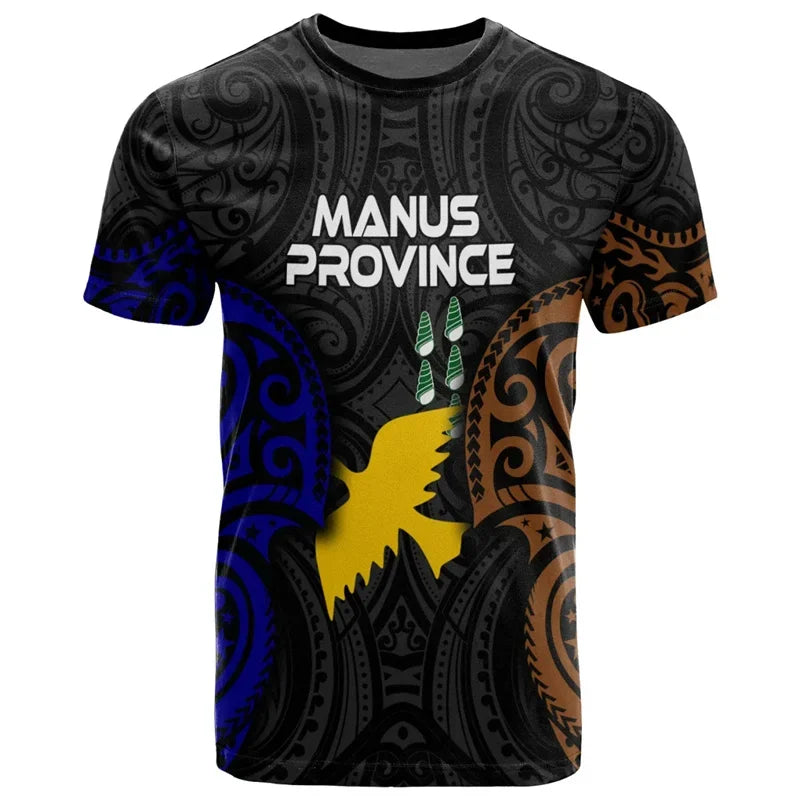 Fashion Polynesian 3D Printed T Shirt For Men Summer Short Sleeves Hawaiian Crew Neck Tees Casual Papua New Guinea T-shirt