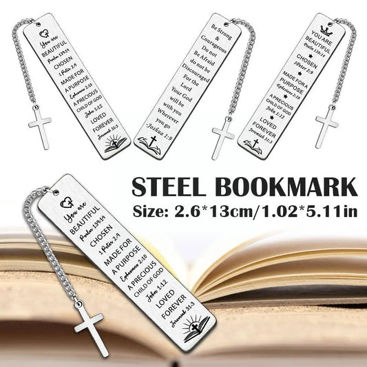 Christian Bookmarks Gifts Steel Bookmark For Women Inspirational Bible Verse Bookmark For Books Stationery For Kids Student Q1k5