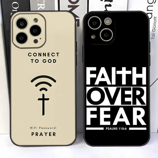 Bible Verse Jesus Christ Christian Phone Case For iPhone 15,14,13,12,11 Plus,Pro,Max,XR,XS,X,7,8 Plus,SE,Mini Silicone Soft