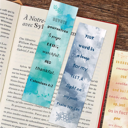 30pcs Bible Verse bookmarks Watercolor Christian Bookmarks Bible Reading Club Gift book pages Annotated reading bookmarks