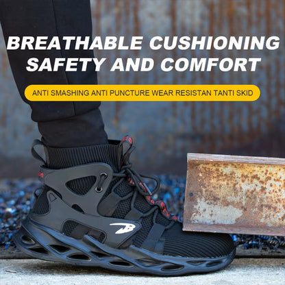 2025 Male Work Boots Indestructible Safety Shoes Men Steel Toe Shoes Puncture-Proof Work Sneakers Male Shoes Adult Work Shoes