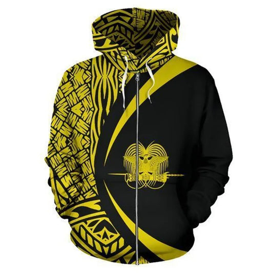 3D Country Flag Papua New Guinea Graphic Hoodie Pullover Casual Zip Up Hoodies Jacket For Men Oversized Retro Tattoo Hoodie