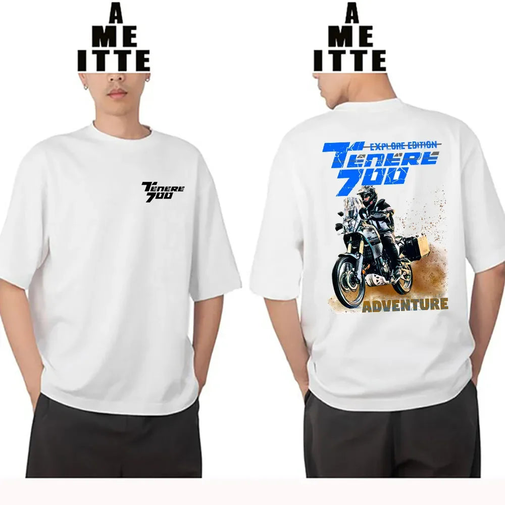 Tenere 700 Adventure T-Shirt SuperTenere 1200 Moto Sport Ride T-shirt Men Short Sleeve Hip Hop Casual Boy Riding Cool Tees