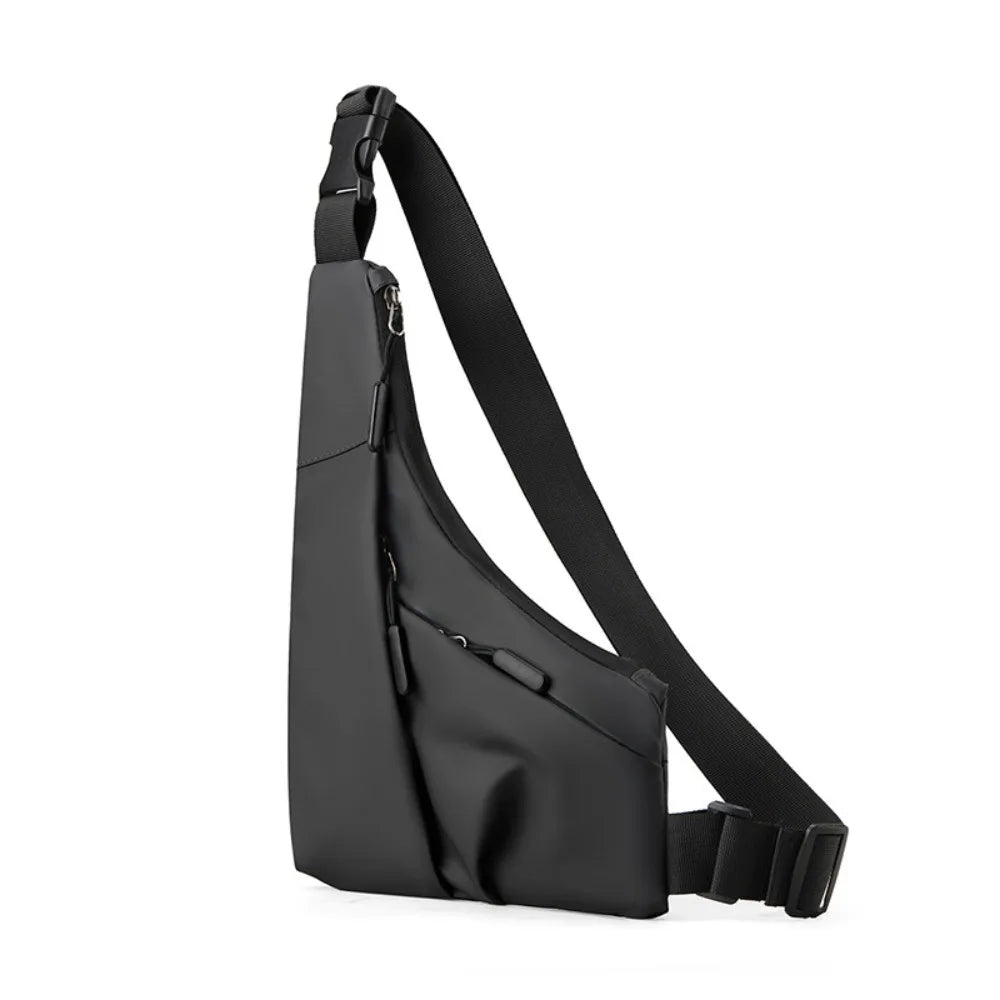 New Fashion Men's Underarm Wrap Chest Bag Street-Style Leather Waist Bag Solid Color Waterproof Crossbody Bag for Outdoor