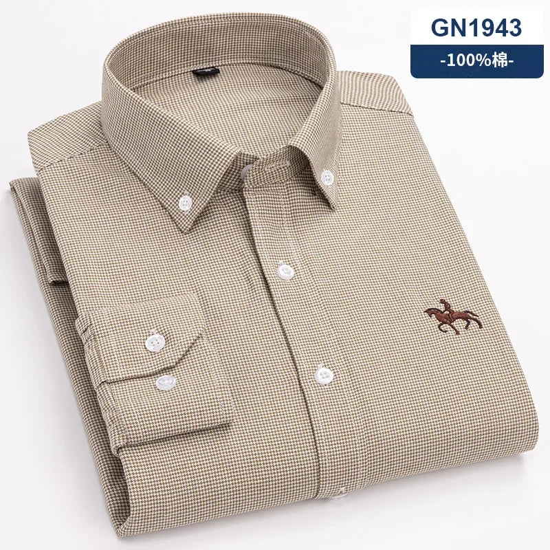 Long Sleeve Pink Shirt For Men Oversize Slim Fit Casual Dress Shirts Four Seasons Cotton Oxford New Fashion Korean Men Clothing