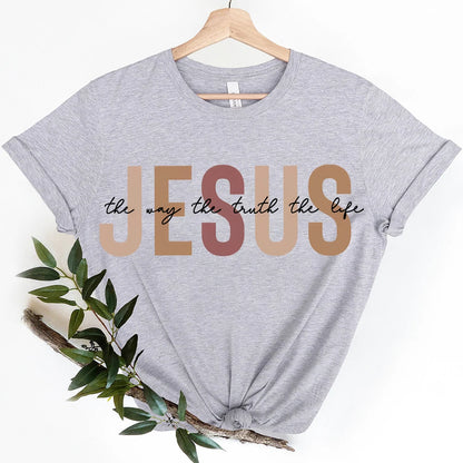 Esus The Way The Truth The Life Shirt for Women Christian Tee for Women Retro Christian T-shirts Jesus Tee for Christian Apparel