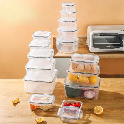 5PCS/set Transparent refrigerator sealed storage box with lid Microwaveable lunch box kitchen organizer food storage containers