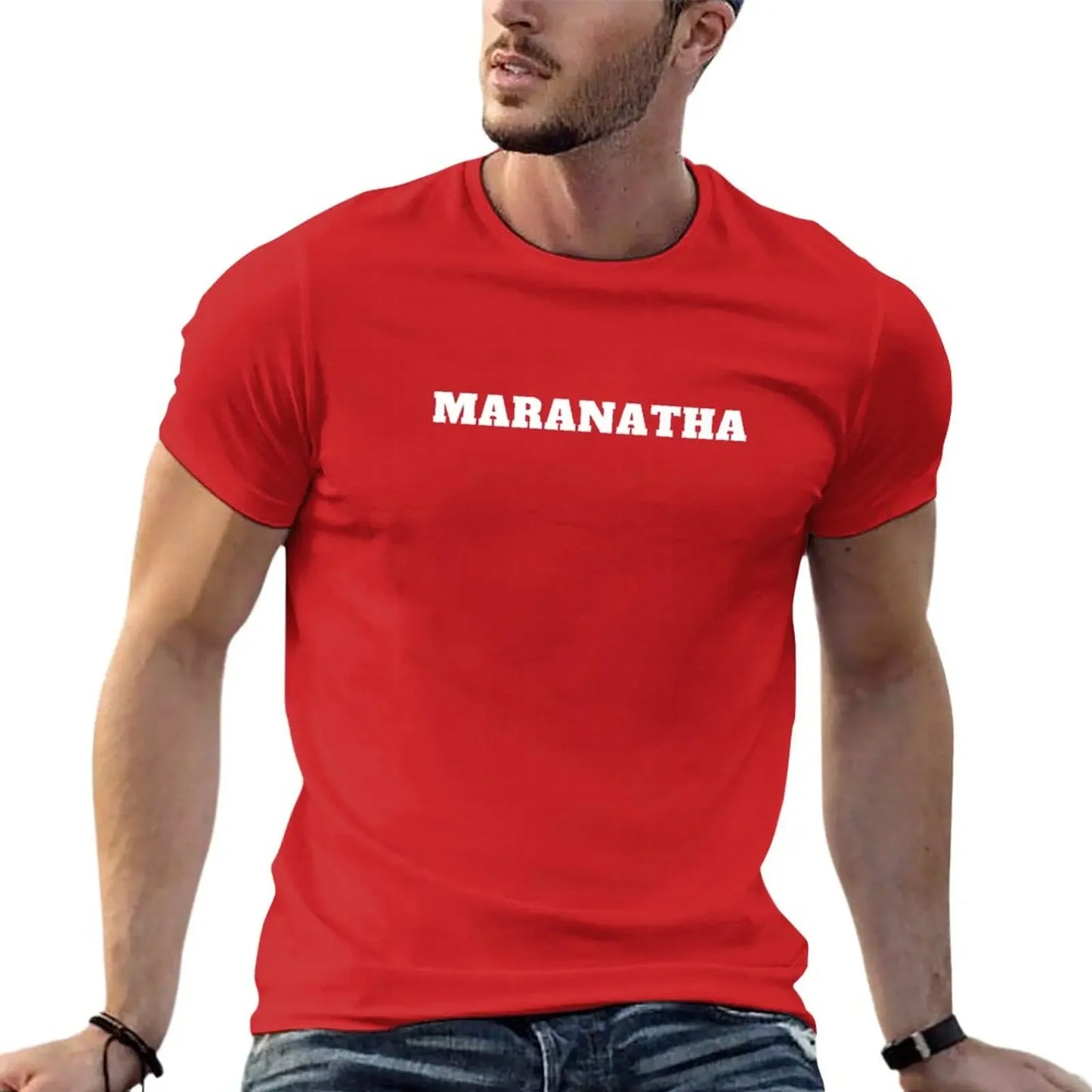 New Maranatha christian jesus T-Shirt korean fashion basketball graphic tees shirts graphic tees Men's t-shirt