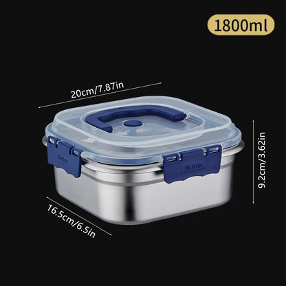 Portable Stainless Steel Fruit Salad Food Container Large Capacity Seal Lunch Box With Lid Camping Picnic Bento Box