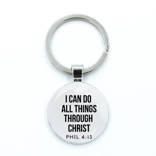 Bible Verse Key Chains Faith Keychain Glass Cabochon KeyRing Bag Car Scripture Quote Christian Key Chain Inspirational Jewelry