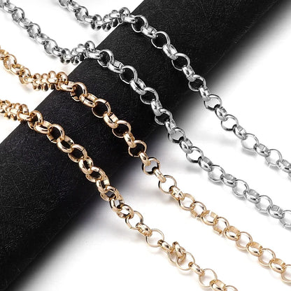 5yard/Roll Dia 5 6 8 10mm Aluminum Round Cross Chain Accessories for Jewelry Making for DIY Bracelet Necklace Fashion Decoration