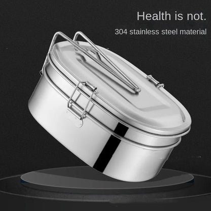 304 stainless steel square lunch box student cafeteria multi-layer covered lunch box commercial multi-purpose lunch box