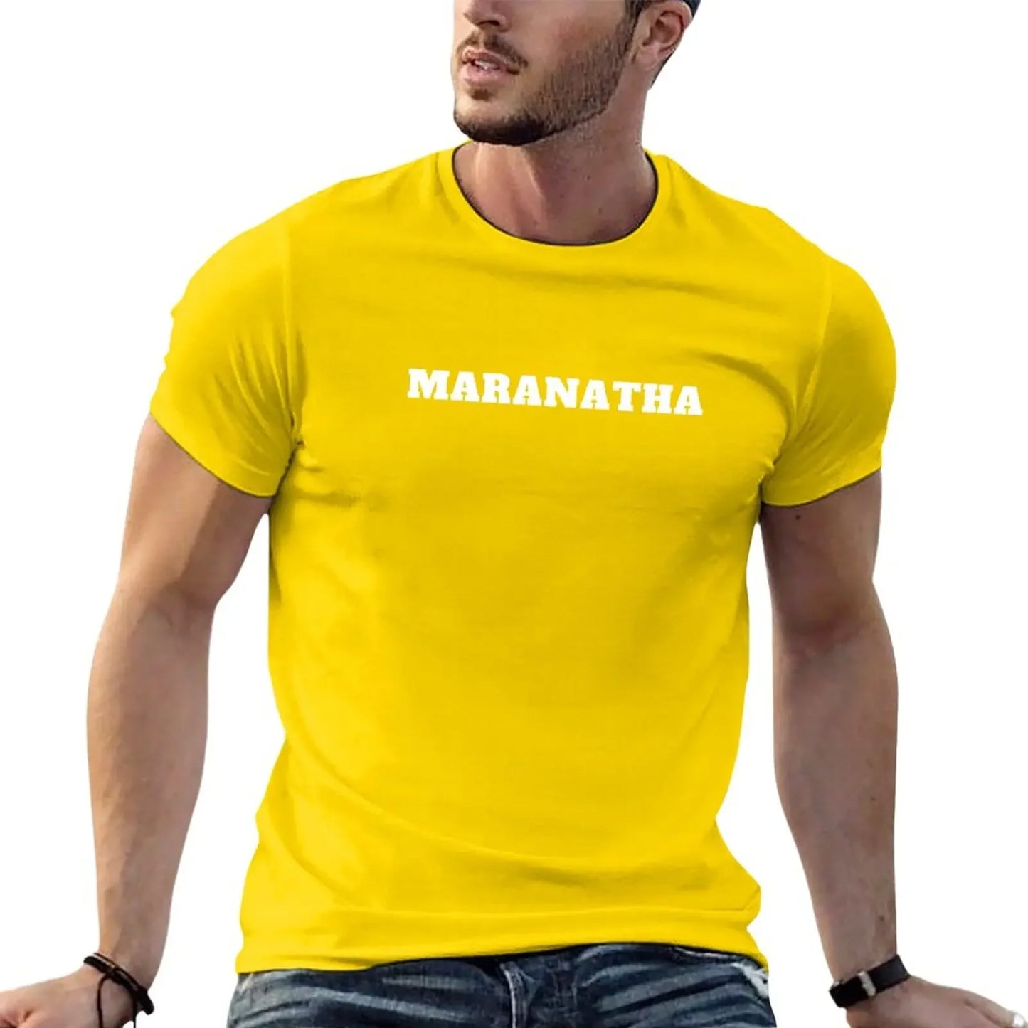 New Maranatha christian jesus T-Shirt korean fashion basketball graphic tees shirts graphic tees Men's t-shirt