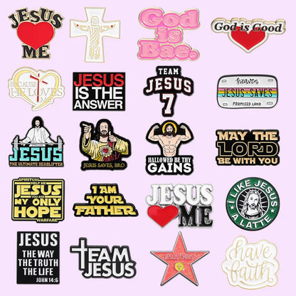 30 Types Jesus Christ Faith Enamel Pins Wholesale Cartoon Cartoon Metal Brooches Christianity Clothes Backpack Lapel Badge Gift