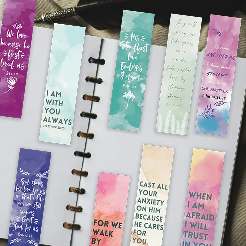 30pcs Aesthetic Motivational Bible Quotes Paper Bookmarks DIY Students Readers Page Markers Library Office Page Marking