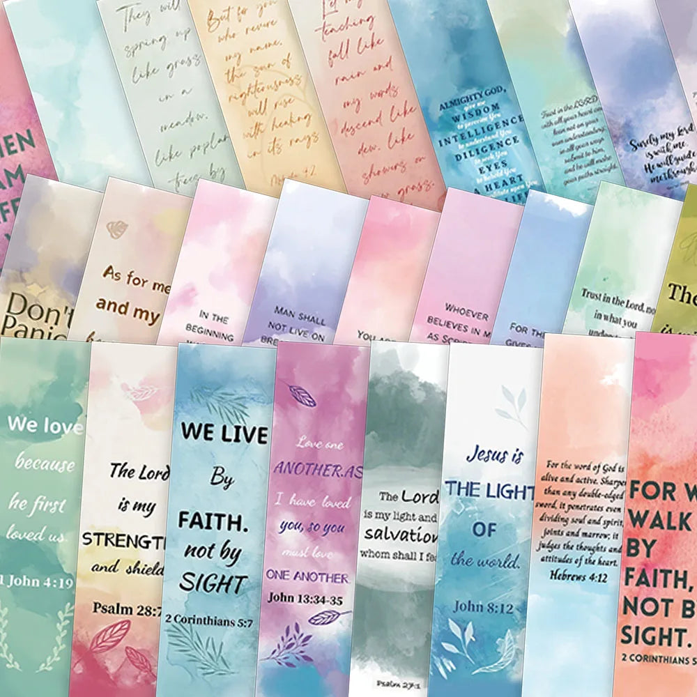 30pcs Aesthetic Motivational Bible Quotes Paper Bookmarks DIY Students Readers Page Markers Library Office Page Marking