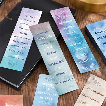 30pcs Bible Verse bookmarks Watercolor Christian Bookmarks Bible Reading Club Gift book pages Annotated reading bookmarks