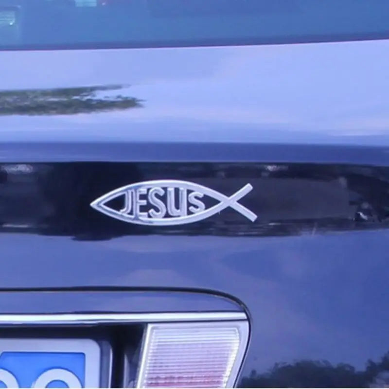 Universal Car Styling Sticker Hollow Jesus Fish Badge Decals Automobiles Motorcycle Computer Accessories