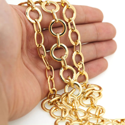 Gold Filled Chain Round Link O Necklace Bracelet Accessories for DIY Jewelry Making Components